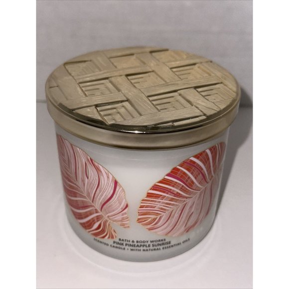 PINK PINEAPPLE SUNRISE Large 3 Wick Candle 14.5 oz Bath & Body Works 2023 Lot 2 - Picture 4 of 16